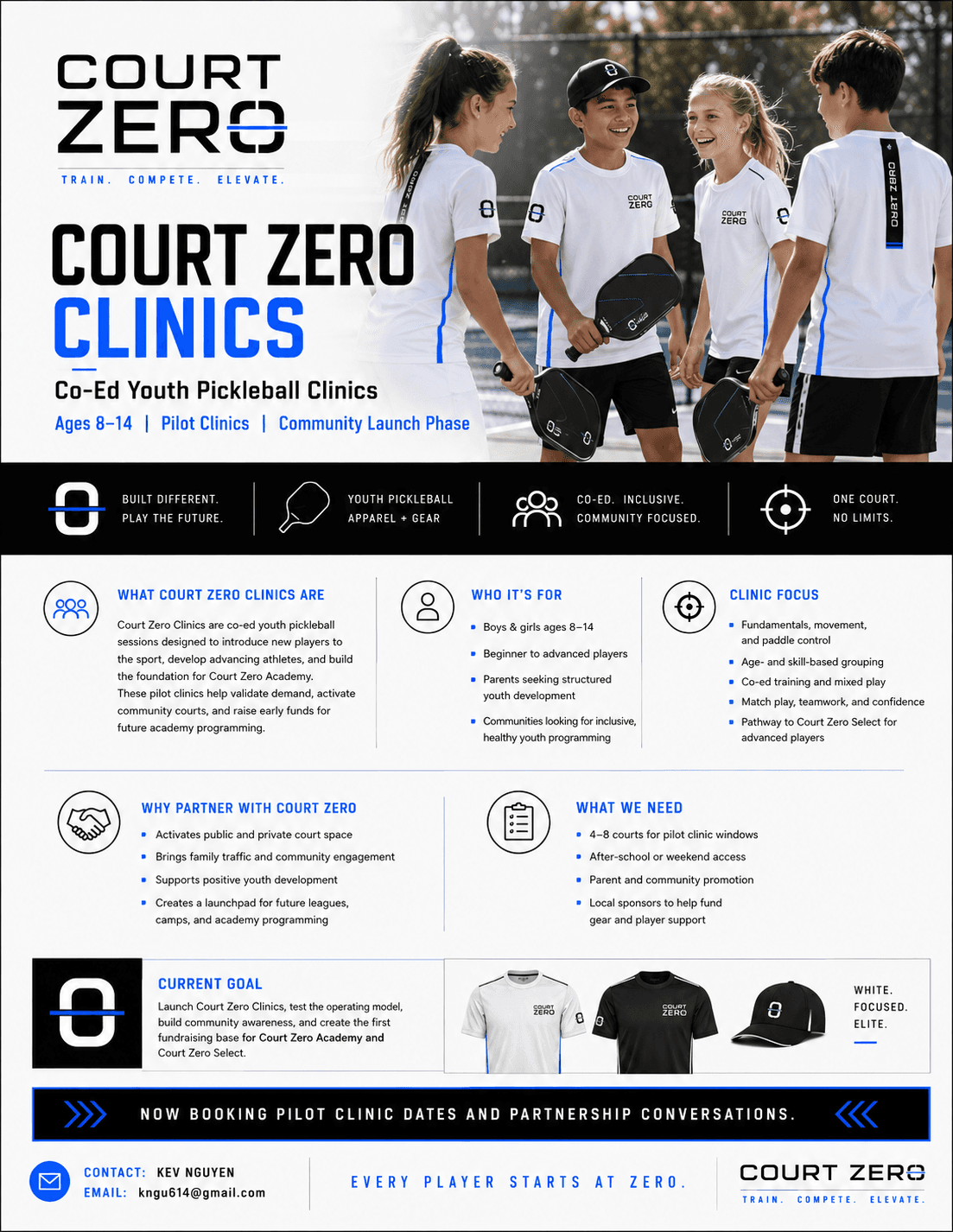 Court Zero clinics launch poster